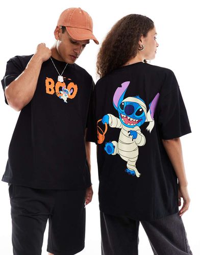 Disney - T-shirt oversize unisex nera per Halloween con stampa con Stitch - ASOS DESIGN - Modalova