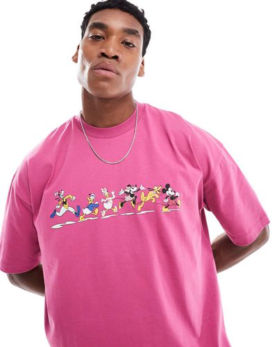 Disney - T-shirt oversize unisex rosa con stampa "Mickey Mouse & Friends" - ASOS DESIGN - Modalova