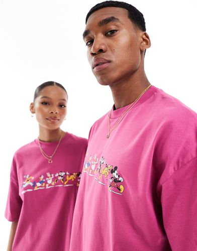 Disney - T-shirt oversize unisex rosa con stampa "Mickey Mouse & Friends" - ASOS DESIGN - Modalova