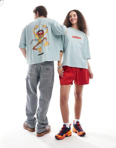 Disney - T-shirt oversize unisex squadrata grigia con stampa di Animal dei Muppets - ASOS DESIGN - Modalova