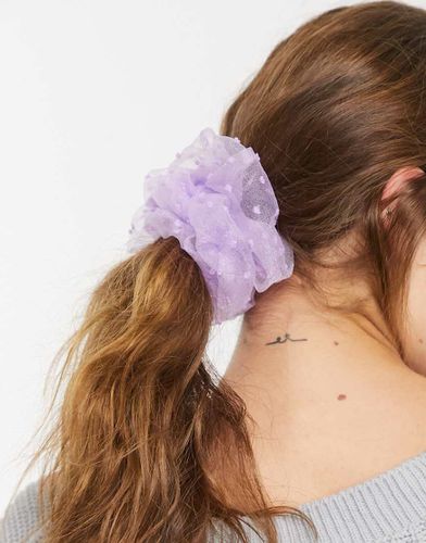 Elastico per capelli grande lilla in organza a pois - ASOS DESIGN - Modalova