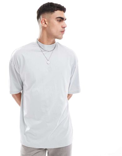 Essential - T-shirt oversize accollata grigia - ASOS DESIGN - Modalova