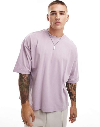 Essential - T-shirt oversize pesante 240 gsm con maniche arrotolate - ASOS DESIGN - Modalova