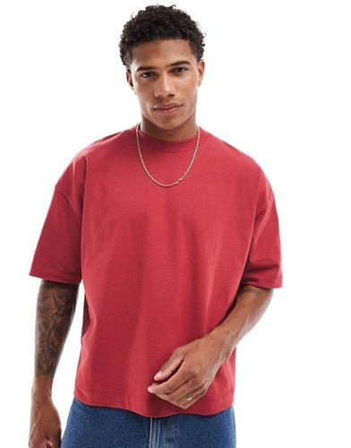 Essential - T-shirt squadrata oversize pesante 240 gsm rossa - ASOS DESIGN - Modalova