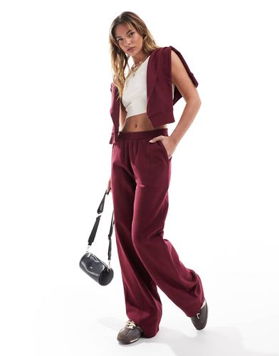 Joggers dritti bordeaux - ASOS DESIGN - Modalova