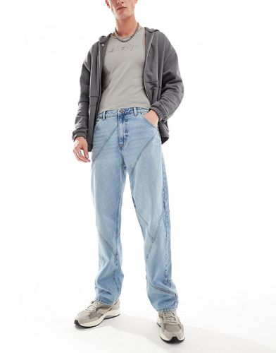 Jeans dad fit lavaggio medio con pannelli - ASOS DESIGN - Modalova