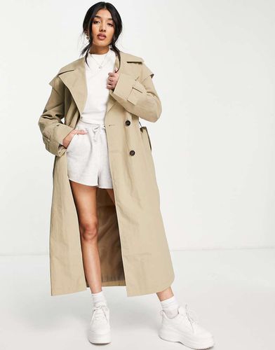 Lip Sleeved - Trench color pietra - ASOS DESIGN - Modalova