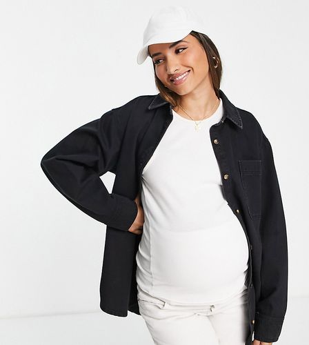 ASOS DESIGN Maternity - Camicia di jeans "original" nera - ASOS Maternity - Modalova