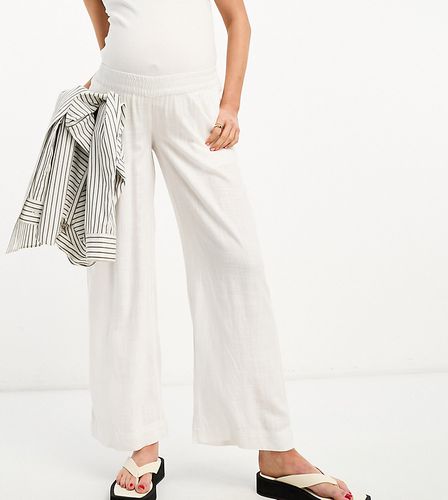 ASOS DESIGN Maternity - Pantaloni sporco in misto lino - ASOS Maternity - Modalova