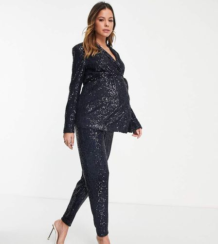 ASOS DESIGN Maternity - Pantaloni slim in jersey intenso con paillettes - ASOS Maternity - Modalova