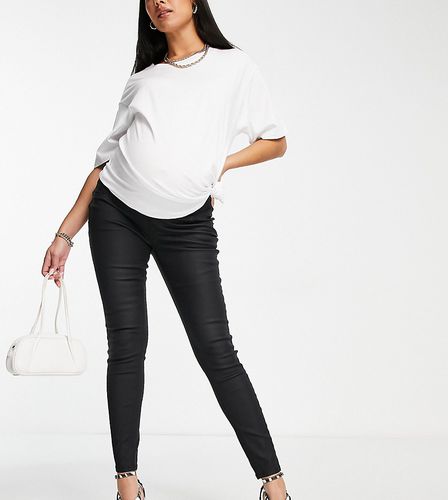 ASOS DESIGN Maternity - Ultimate - Jeans skinny neri spalmati - ASOS Maternity - Modalova