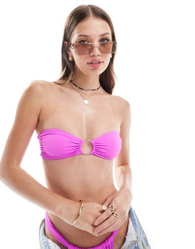 Maya - Top bikini a fascia pop con anello - ASOS DESIGN - Modalova