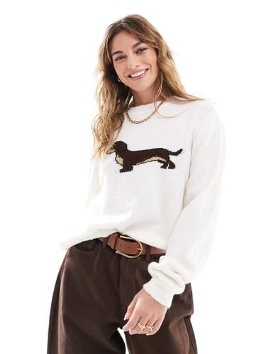 Maglione color crema con grafica con cane - ASOS DESIGN - Modalova