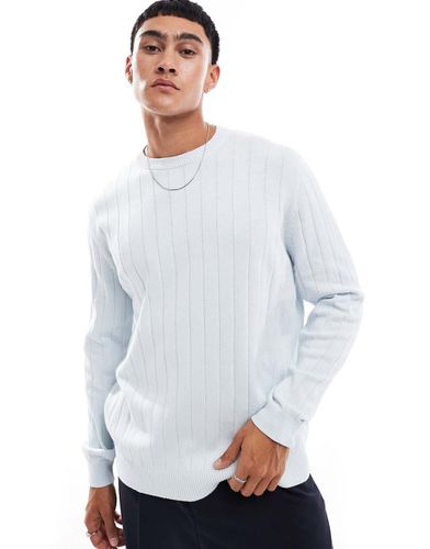 Maglione comodo lavorato a coste larghe azzurro - ASOS DESIGN - Modalova