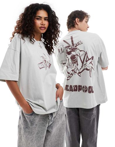 Marvel - T-shirt oversize unisex grigia con stampa "Deadpool" - ASOS DESIGN - Modalova