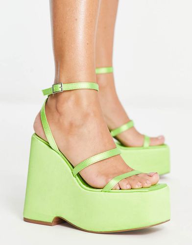 Number - Sabot lime con zeppa alta - ASOS DESIGN - Modalova