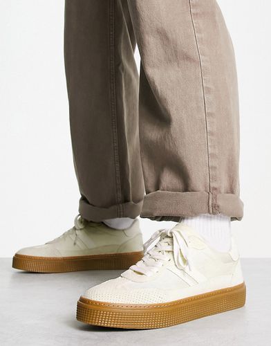 Sneakers rétro beige con suola spessa in gomma - ASOS DESIGN - Modalova
