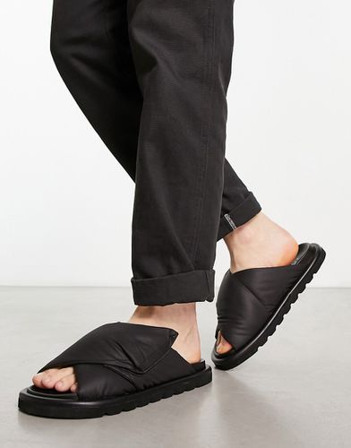 Sandali neri con fascette imbottite incrociate - ASOS DESIGN - Modalova