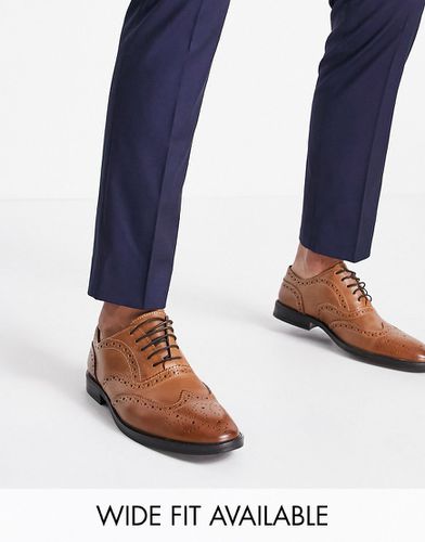 Scarpe Oxford stringate in pelle color cuoio - ASOS DESIGN - Modalova