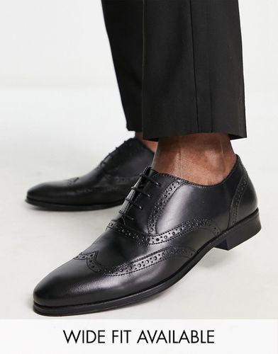 Scarpe Oxford stringate in pelle nera - ASOS DESIGN - Modalova