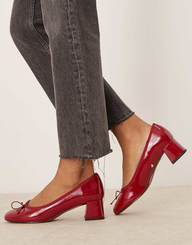 Shelley - Scarpe con tacco largo medio rosse con fiocco - ASOS DESIGN - Modalova