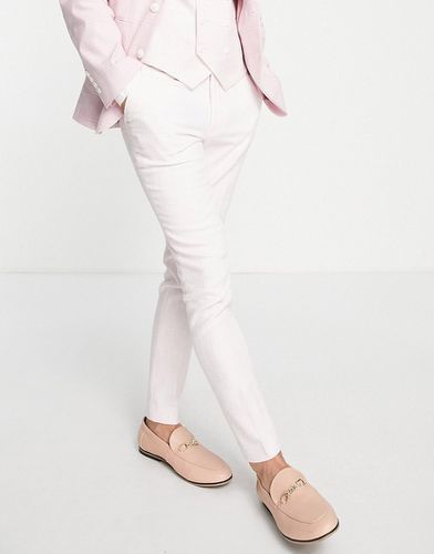 Summer Wedding White Colour Range - Pantaloni da abito skinny a tratteggio incrociato - ASOS DESIGN - Modalova
