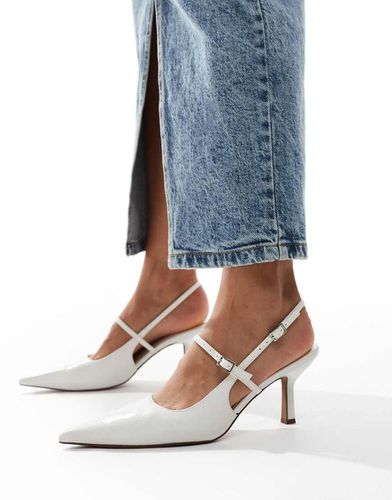 Swipe - Scarpe Mary Jane con tacco medio bianche - ASOS DESIGN - Modalova