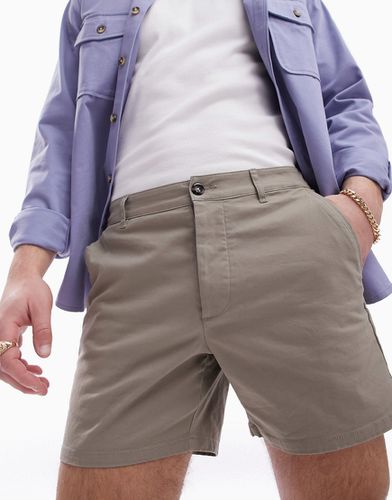 Pantaloncini chino skinny taglio corto color pietra - ASOS DESIGN - Modalova