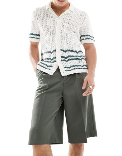 Pantaloncini eleganti a fondo ampio verdi - ASOS DESIGN - Modalova