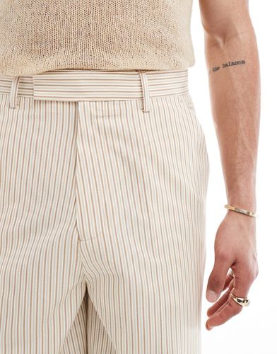 Pantaloncini eleganti in lino a righe testurizzati - ASOS DESIGN - Modalova