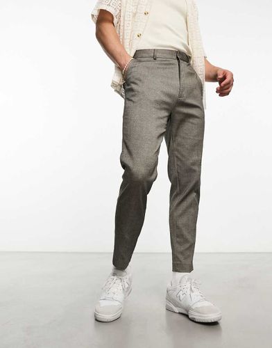 Pantaloni affusolati eleganti micro testurizzati color pietra - ASOS DESIGN - Modalova