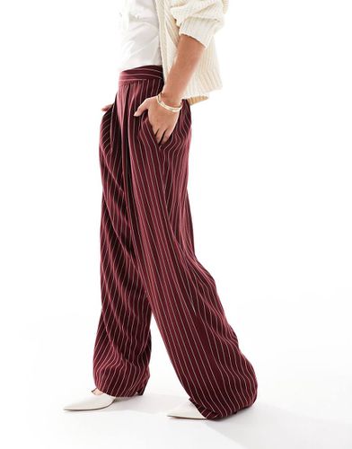 Pantaloni basic bordeaux a righe - ASOS DESIGN - Modalova