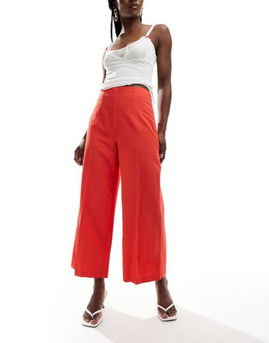Pantaloni culotte sartoriali rossi in misto lino - ASOS DESIGN - Modalova