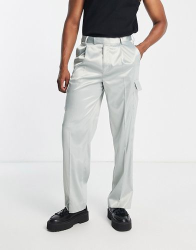 Pantaloni cargo a fondo ampio color salvia - ASOS DESIGN - Modalova