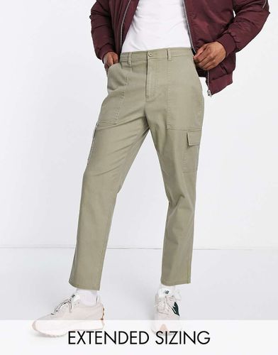 Pantaloni cargo affusolati kaki slavato - ASOS DESIGN - Modalova