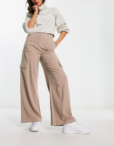 Pantaloni cargo color talpa in misto lino - ASOS DESIGN - Modalova