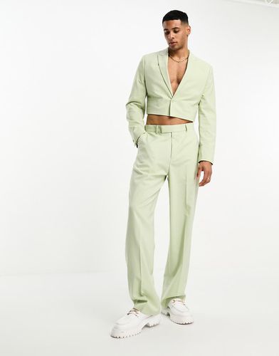 Pantaloni da abito a fondo ampio pallido - ASOS DESIGN - Modalova