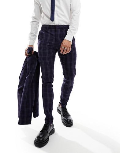 Pantaloni da abito super skinny a quadri tono su tono - ASOS DESIGN - Modalova