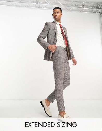 Pantaloni da abito super skinny, colore con motivo pied de poule - ASOS DESIGN - Modalova