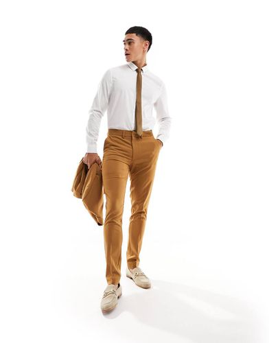 Pantaloni da abito skinny color tabacco - ASOS DESIGN - Modalova