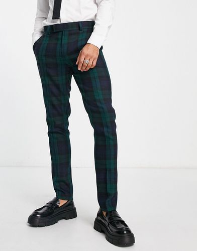 Pantaloni da abito skinny in misto lana a quadri scozzesi - ASOS DESIGN - Modalova