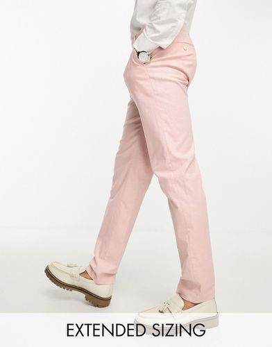 Pantaloni da abito slim in misto lino pastello - ASOS DESIGN - Modalova