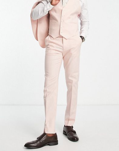 Pantaloni da abito slim in misto lino - ASOS DESIGN - Modalova