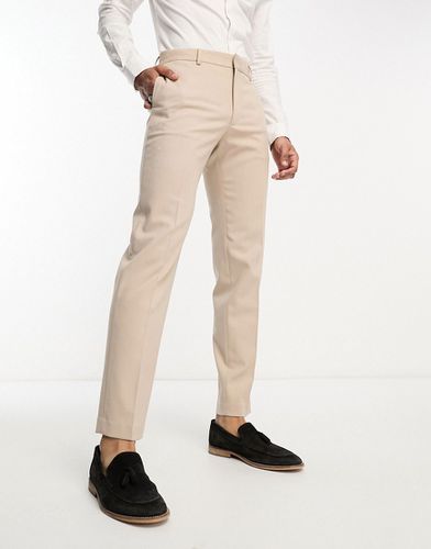 Pantaloni da abito slim in tessuto micro testurizzato tortora - ASOS DESIGN - Modalova
