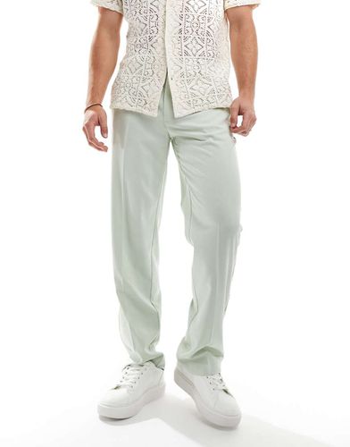 Pantaloni da cerimonia eleganti dritti color salvia - ASOS DESIGN - Modalova