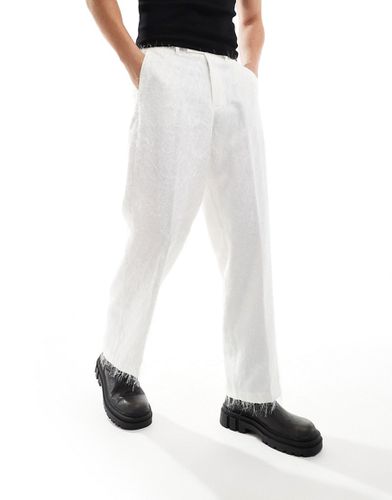 Pantaloni eleganti a fondo ampio bianchi con frange - ASOS DESIGN - Modalova