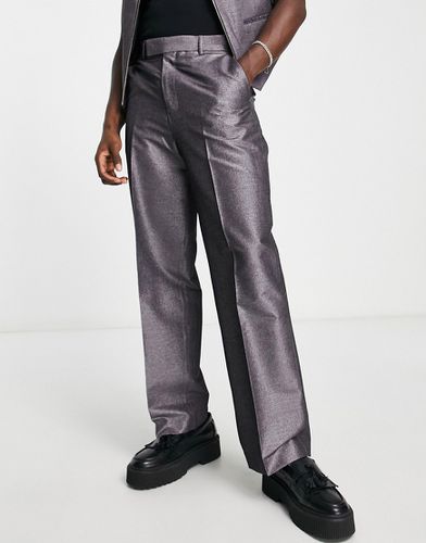 Pantaloni eleganti a fondo ampio testurizzati e glitterati in coordinato - ASOS DESIGN - Modalova