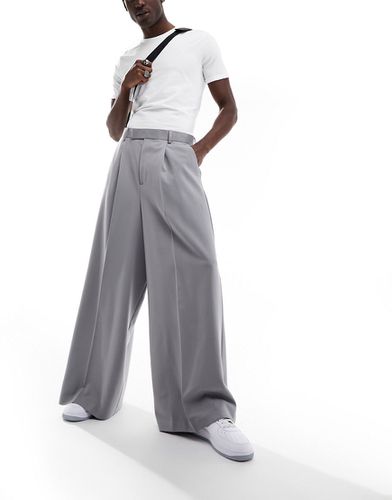 Pantaloni eleganti a fondo molto ampio grigio chiaro - ASOS DESIGN - Modalova