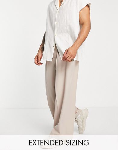 Pantaloni eleganti a fondo super ampio color pietra - ASOS DESIGN - Modalova