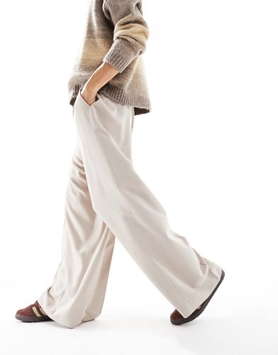 Pantaloni eleganti a fondo super ampio color pietra - ASOS DESIGN - Modalova